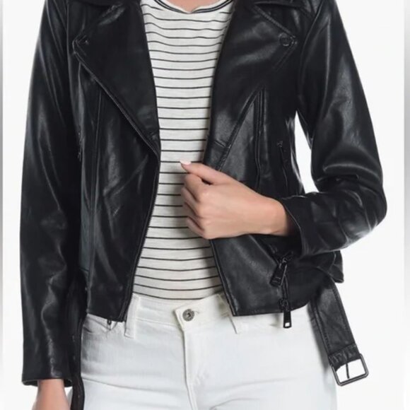 Elodie Black Faux Leather Moto Jacket XS - Picture 4 of 5
